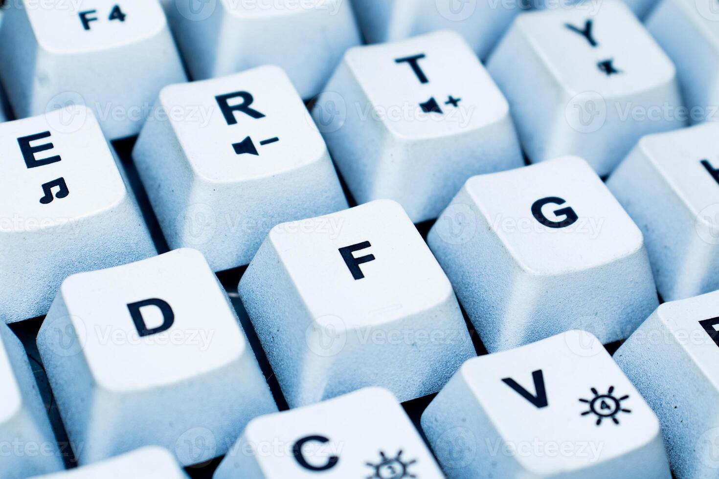 Close up photo of keyboard keys. Macro photo computer keyboard with white color.