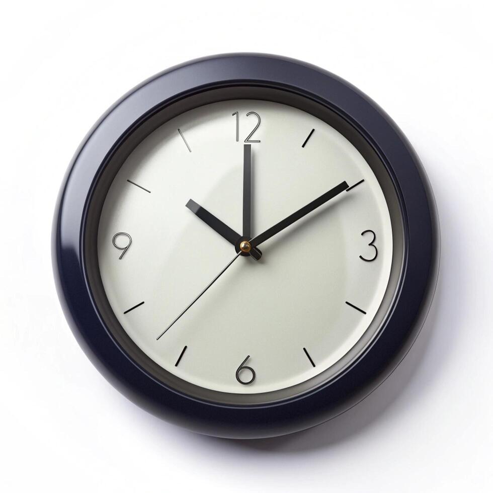 Black Clock On white Background photo
