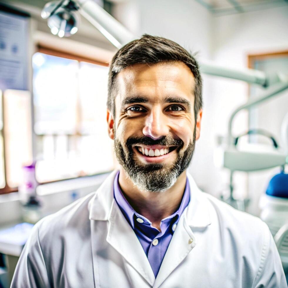 Portrait of a happy male dentist photo