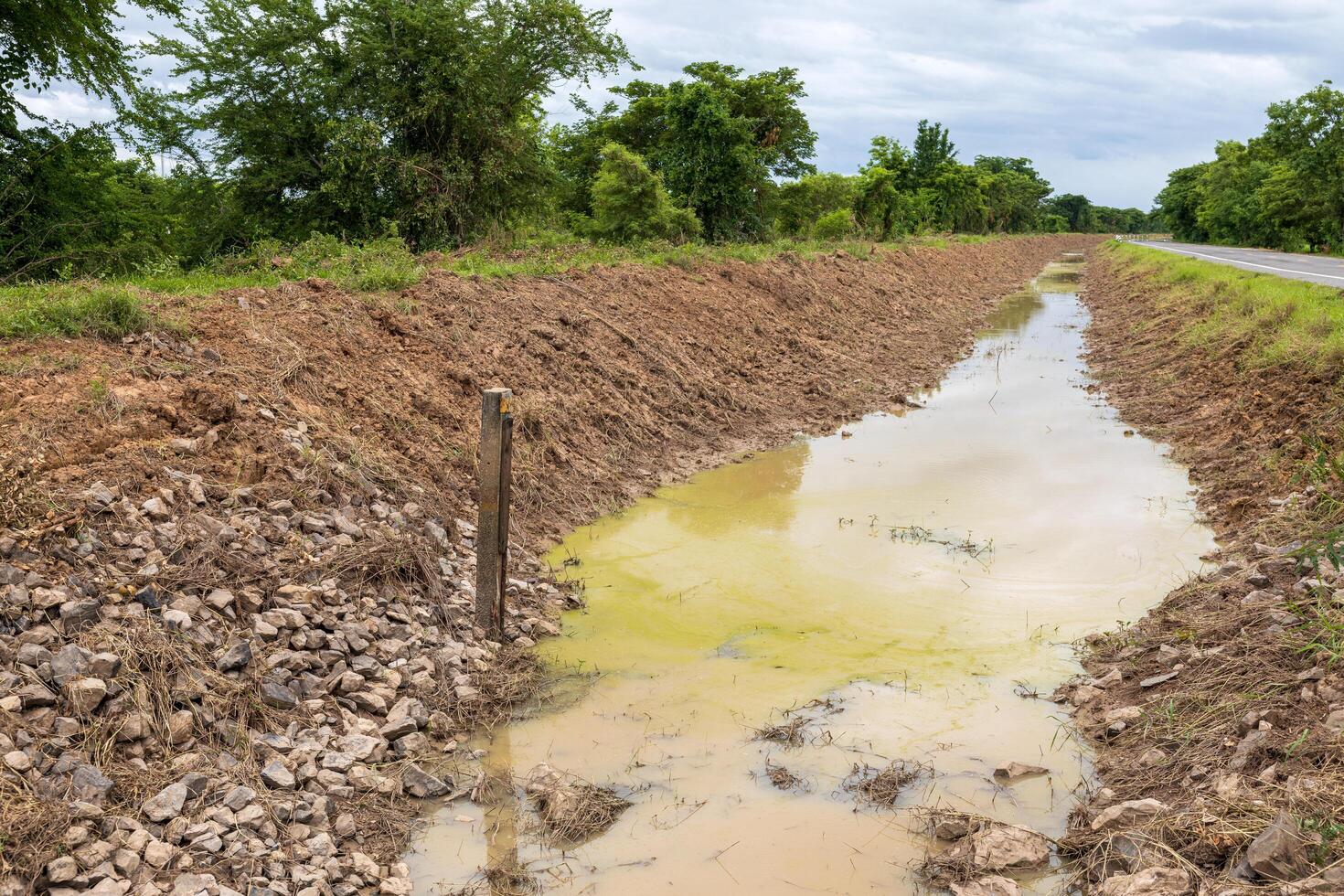 Views of irrigation canals that have been dredged. photo