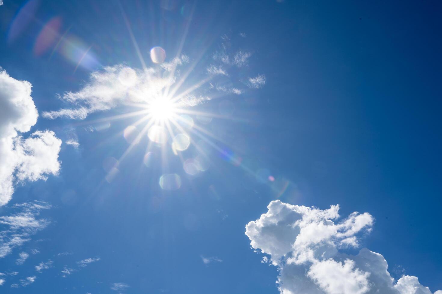 clouds and blue sunny sky, white clouds over blue sky, Aerial view, nature blue sky white cleat weather. photo