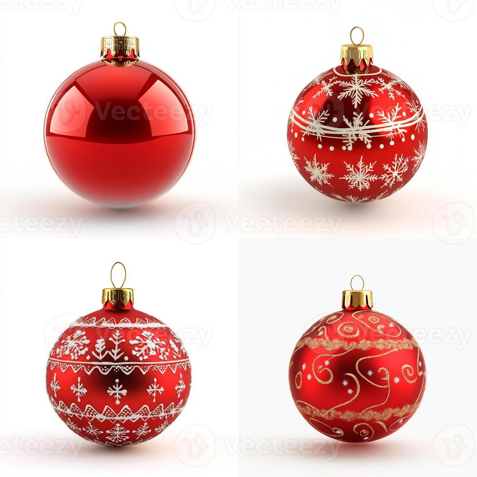 3D Christmas Ball Isolated on White Background photo