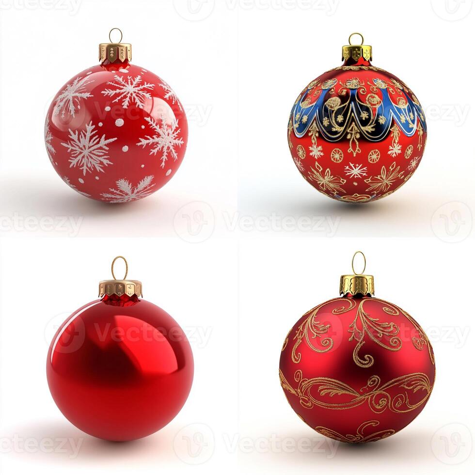 3D Christmas Ball Isolated on White Background photo