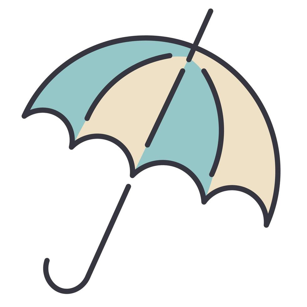 color isolated umbrella vector