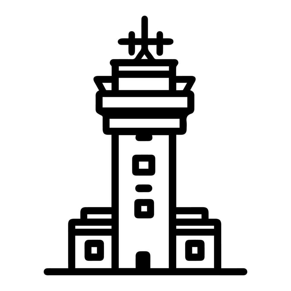 Military Base icon or modern line symbol. line art and icon design with bold outline. Black and white Pixel Perfect minimalistic symbol isolated white background. Silhouette simple thin sign vector