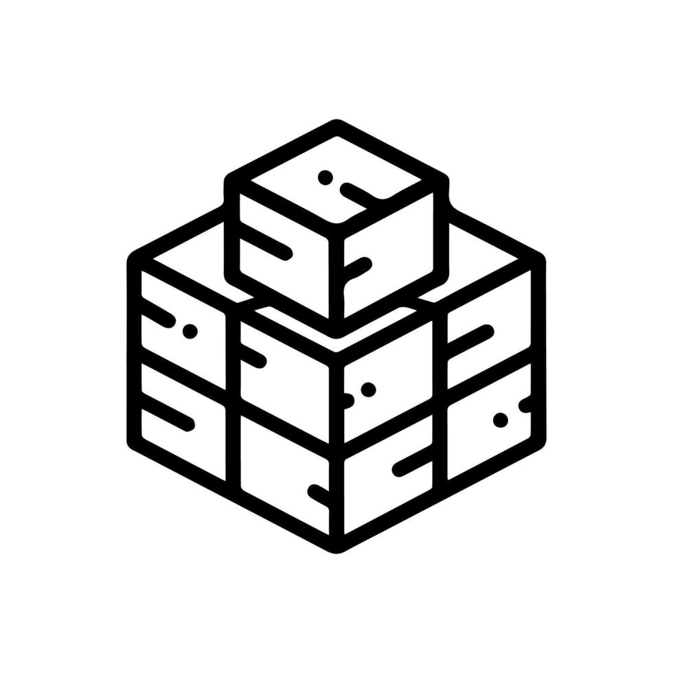 Bricks icon or modern line symbol. line art and icon design with bold outline. Black and white Pixel Perfect minimalistic symbol isolated white background. Silhouette simple thin sign vector
