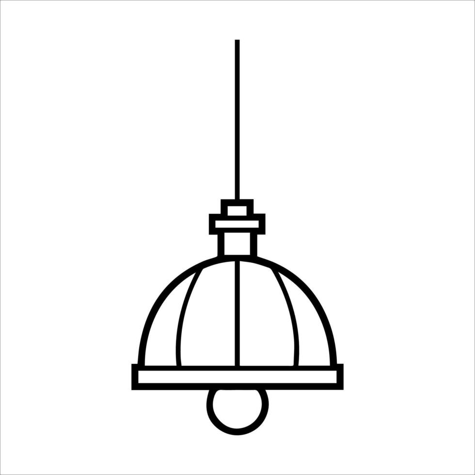 Ceiling Lamp icon or modern line symbol. line art and icon design with bold outline. Black and white Pixel Perfect minimalistic symbol isolated white background. Silhouette simple thin sign vector