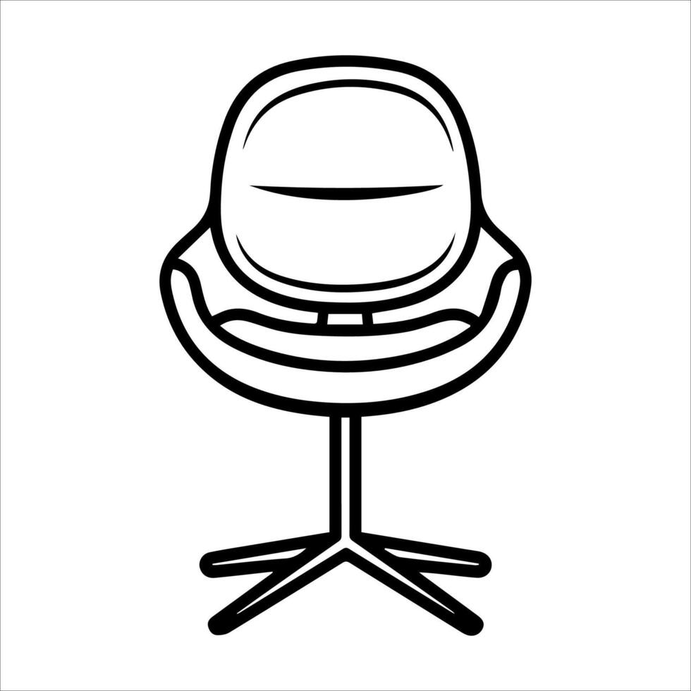 Swivel Chair icon or modern line symbol. line art and icon design with bold outline. Black and white Pixel Perfect minimalistic symbol isolated white background. Silhouette simple thin sign vector