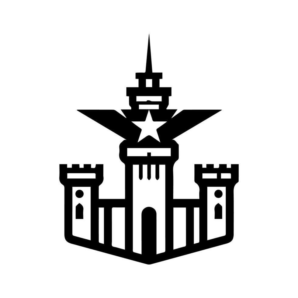 Military Base icon or modern line symbol. line art and icon design with bold outline. Black and white Pixel Perfect minimalistic symbol isolated white background. Silhouette simple thin sign vector