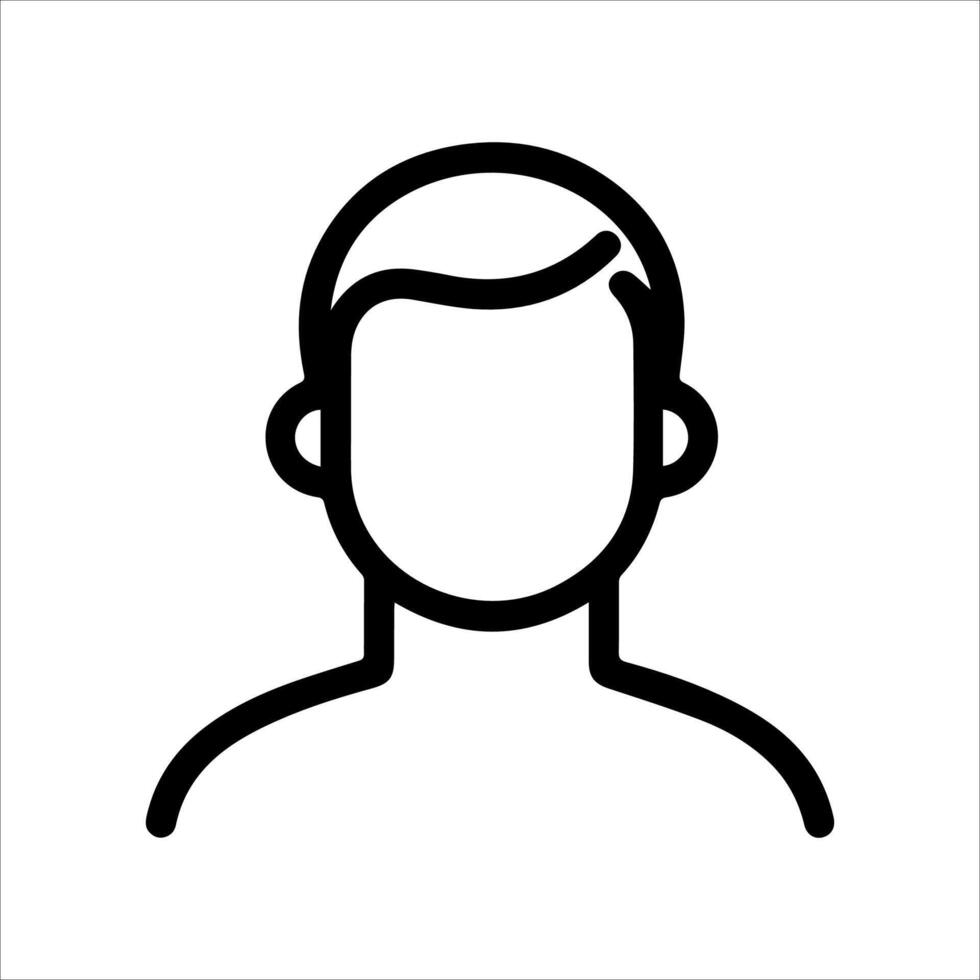 User Information icon or modern line symbol. line art and icon design with bold outline. Black and white Pixel Perfect minimalistic symbol isolated white background. Silhouette simple thin sign vector