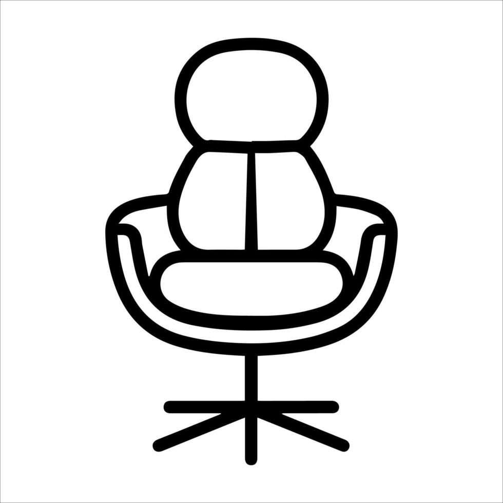 Swivel Chair icon or modern line symbol. line art and icon design with bold outline. Black and white Pixel Perfect minimalistic symbol isolated white background. Silhouette simple thin sign vector