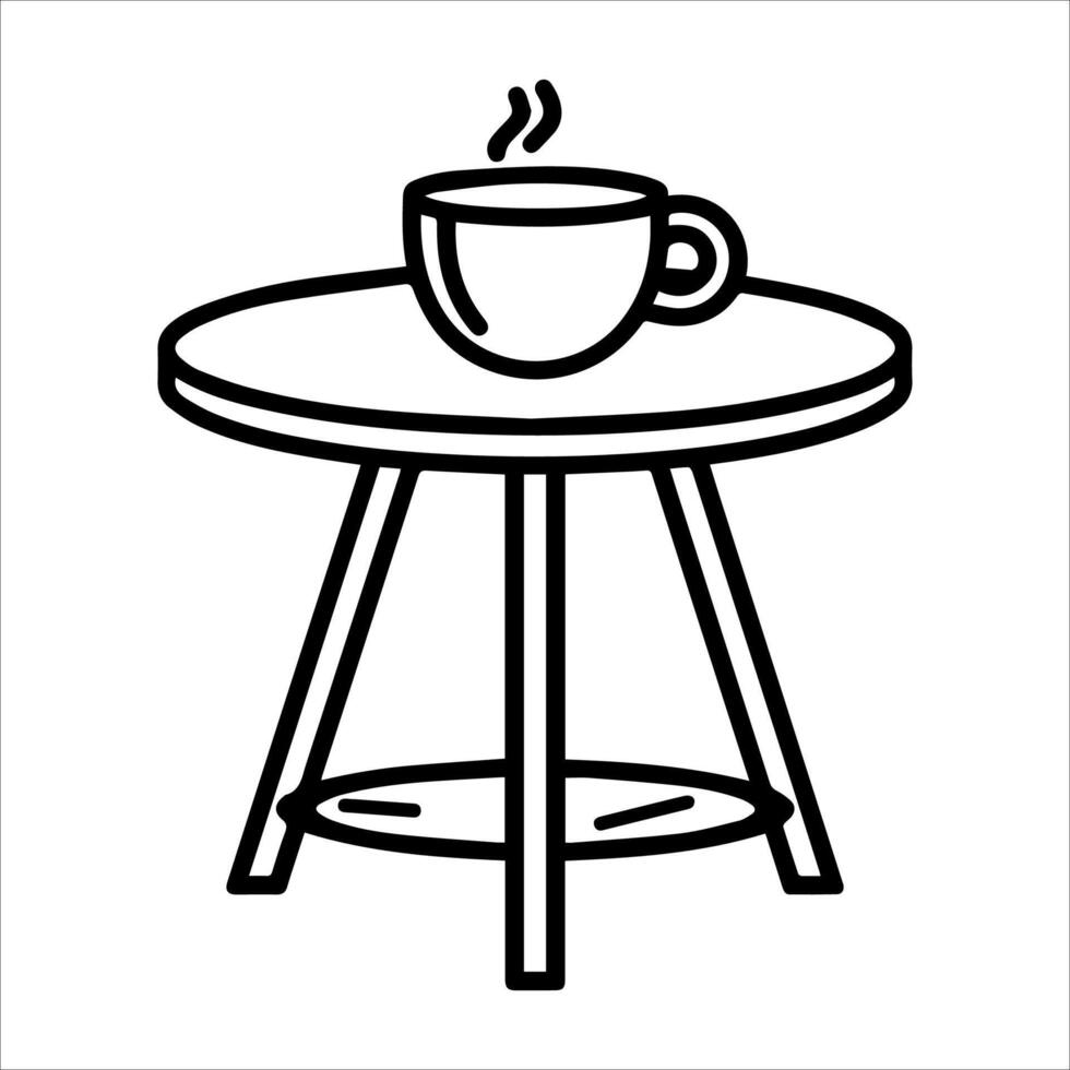 Coffee icon or modern line symbol. line art and icon design with bold outline. Black and white Pixel Perfect minimalistic symbol isolated white background. Silhouette simple thin sign vector