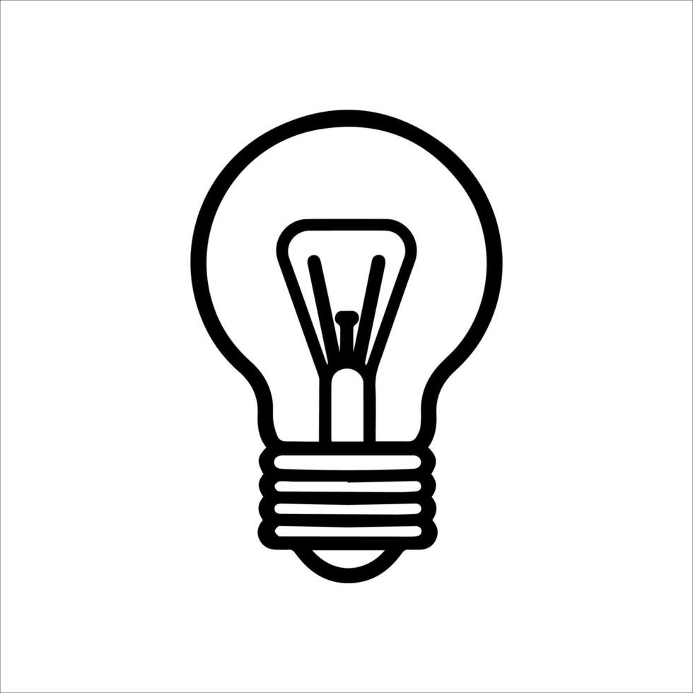 Lamp icon or modern line symbol. line art and icon design with bold outline. Black and white Pixel Perfect minimalistic symbol isolated white background. Silhouette simple thin sign vector