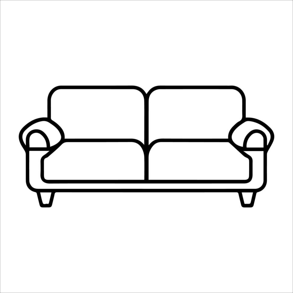 Couch icon or modern line symbol. line art and icon design with bold outline. Black and white Pixel Perfect minimalistic symbol isolated white background. Silhouette simple thin sign vector