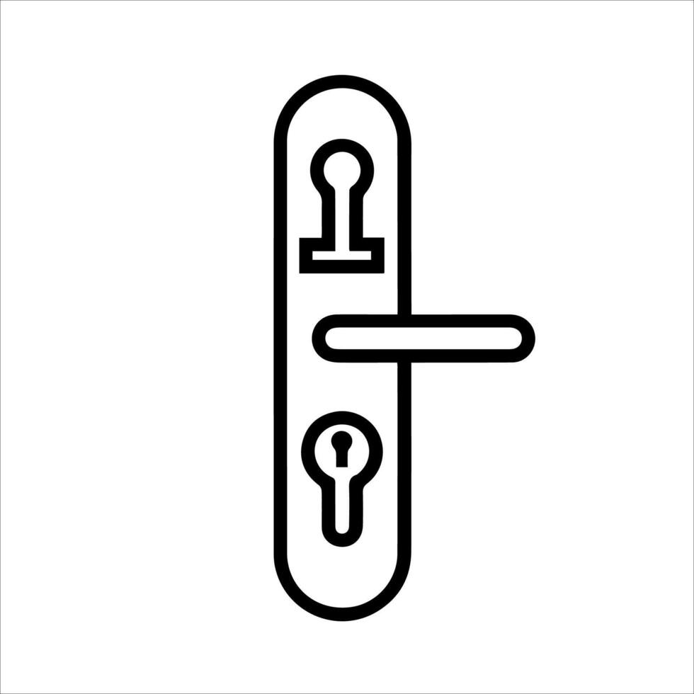 Door Handle icon or modern line symbol. line art and icon design with bold outline. Black and white Pixel Perfect minimalistic symbol isolated white background. Silhouette simple thin sign vector
