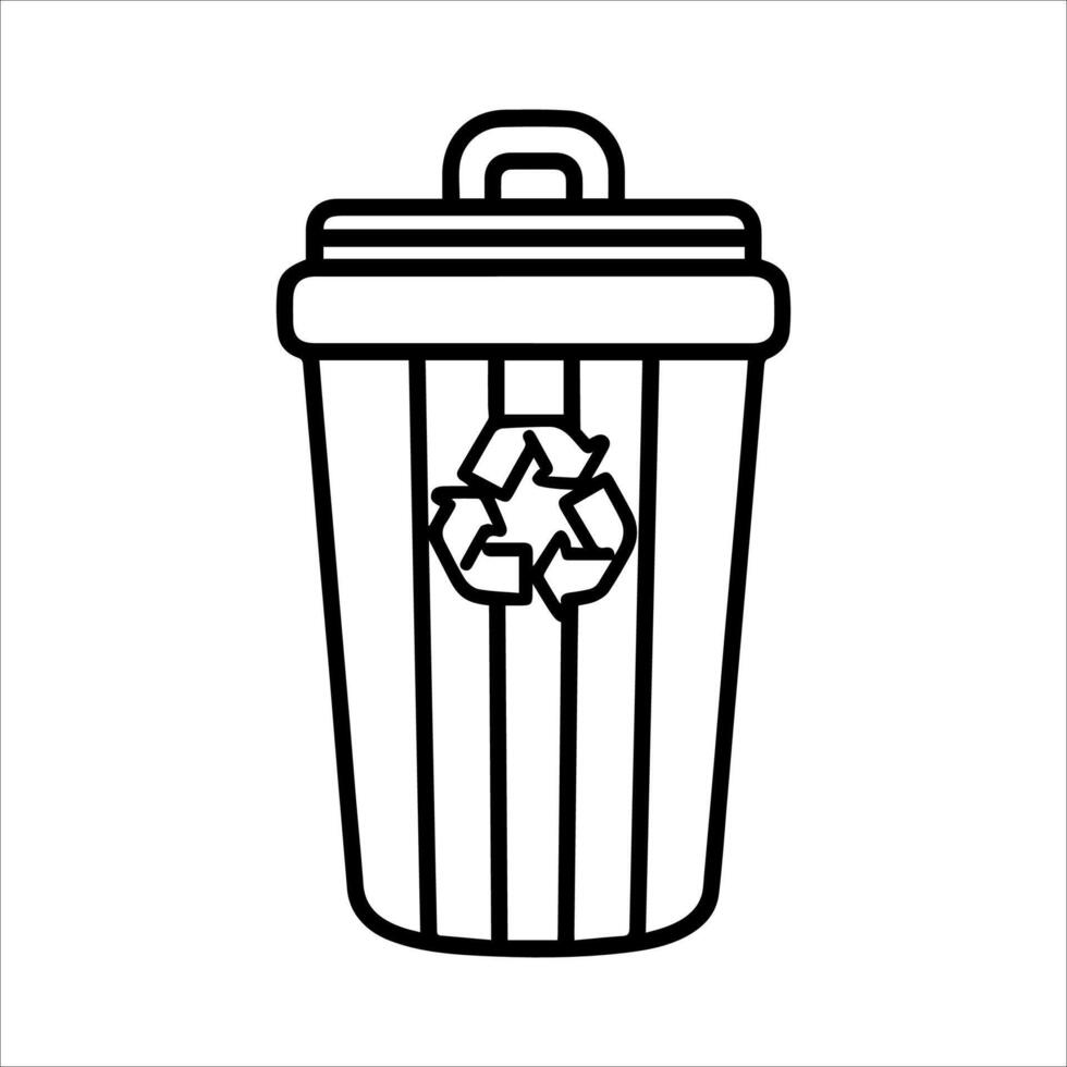 garbage icon or modern line symbol. line art and icon design with bold outline. Black and white Pixel Perfect minimalistic symbol isolated white background. Silhouette simple thin sign vector