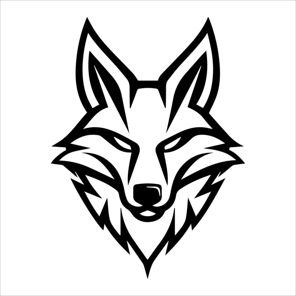 jackal icon or modern line symbol. line art and icon design with bold outline. Black and white Pixel Perfect minimalistic symbol isolated white background. Silhouette simple thin sign vector
