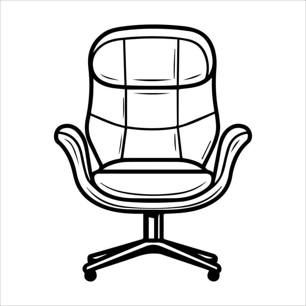 Swivel Chair icon or modern line symbol. line art and icon design with bold outline. Black and white Pixel Perfect minimalistic symbol isolated white background. Silhouette simple thin sign vector