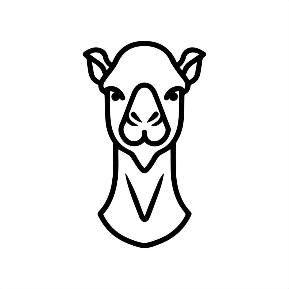 camel icon or modern line symbol. line art and icon design with bold outline. Black and white Pixel Perfect minimalistic symbol isolated white background. Silhouette simple thin sign vector