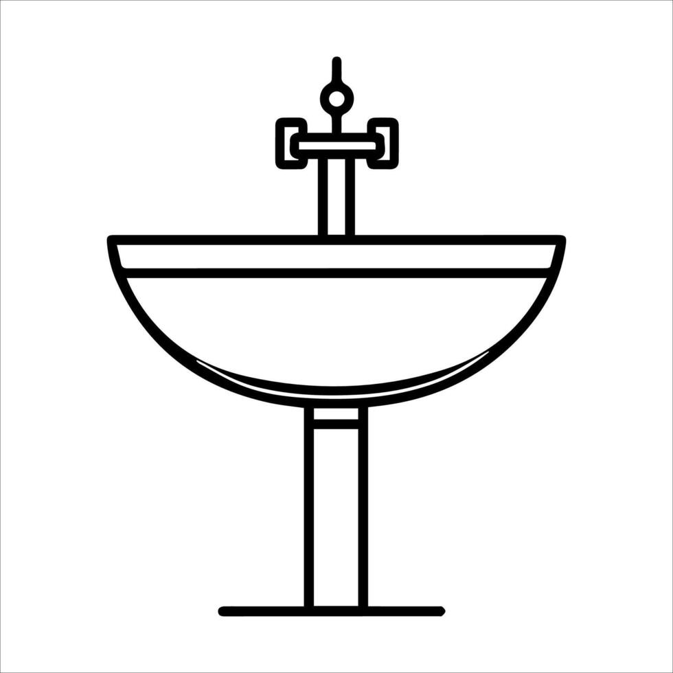 Washstand icon or modern line symbol. line art and icon design with bold outline. Black and white Pixel Perfect minimalistic symbol isolated white background. Silhouette simple thin sign vector