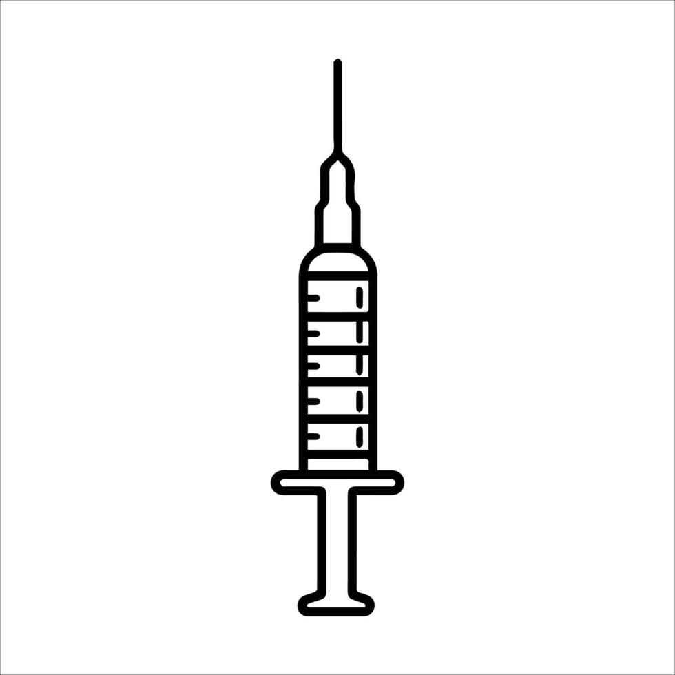 Vaccination icon or modern line symbol. line art and icon design with bold outline. Black and white Pixel Perfect minimalistic symbol isolated white background. Silhouette simple thin sign vector
