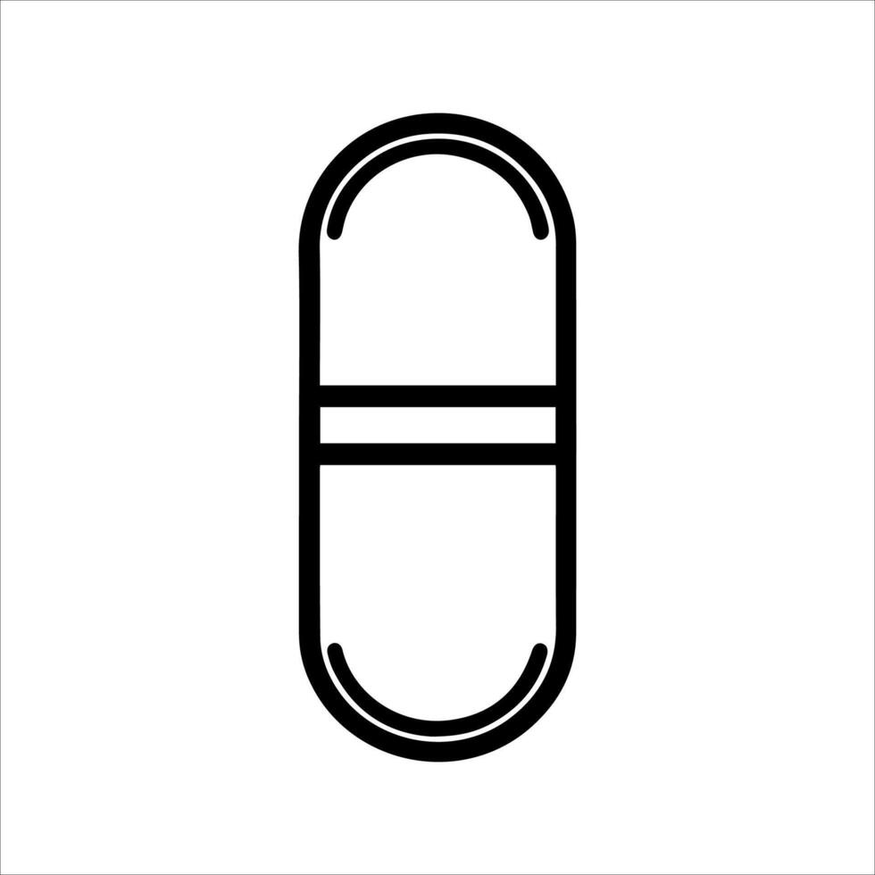 Pills icon or modern line symbol. line art and icon design with bold outline. Black and white Pixel Perfect minimalistic symbol isolated white background. Silhouette simple thin sign vector