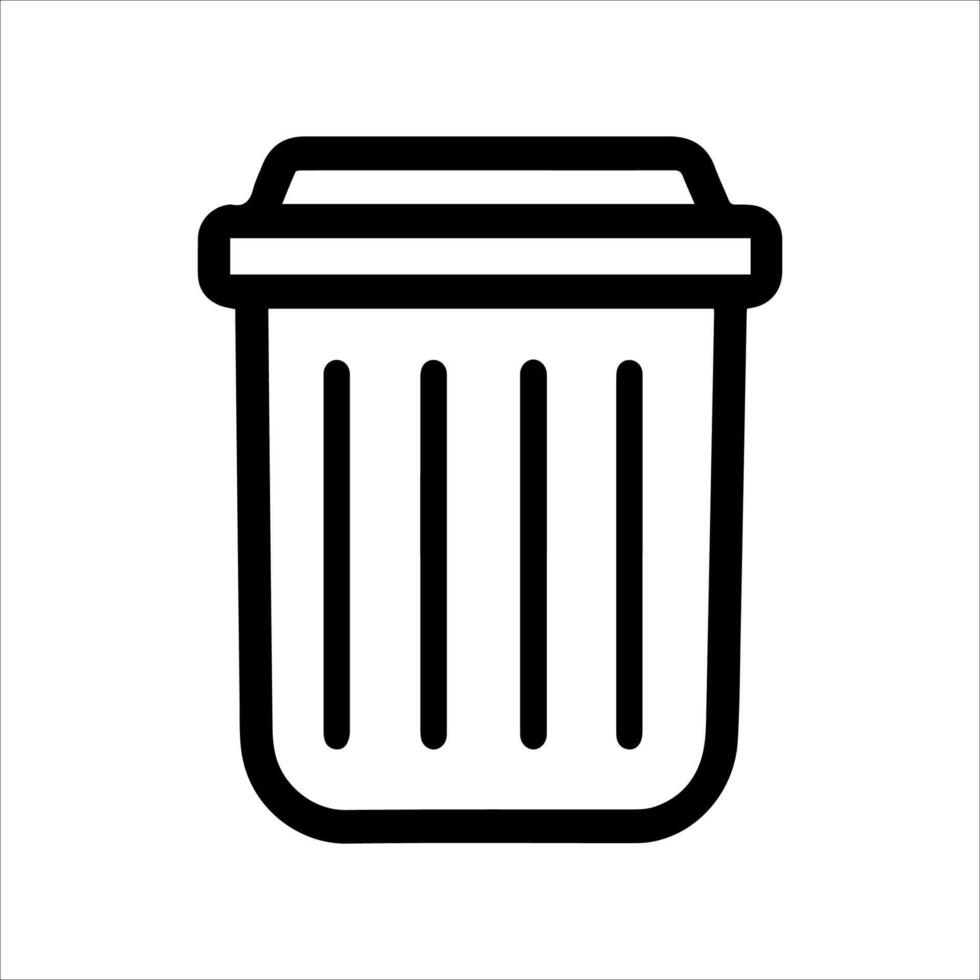 garbage icon or modern line symbol. line art and icon design with bold outline. Black and white Pixel Perfect minimalistic symbol isolated white background. Silhouette simple thin sign vector