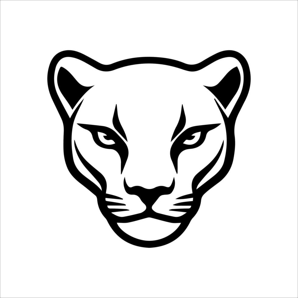 puma icon or modern line symbol. line art and icon design with bold outline. Black and white Pixel Perfect minimalistic symbol isolated white background. Silhouette simple thin sign vector