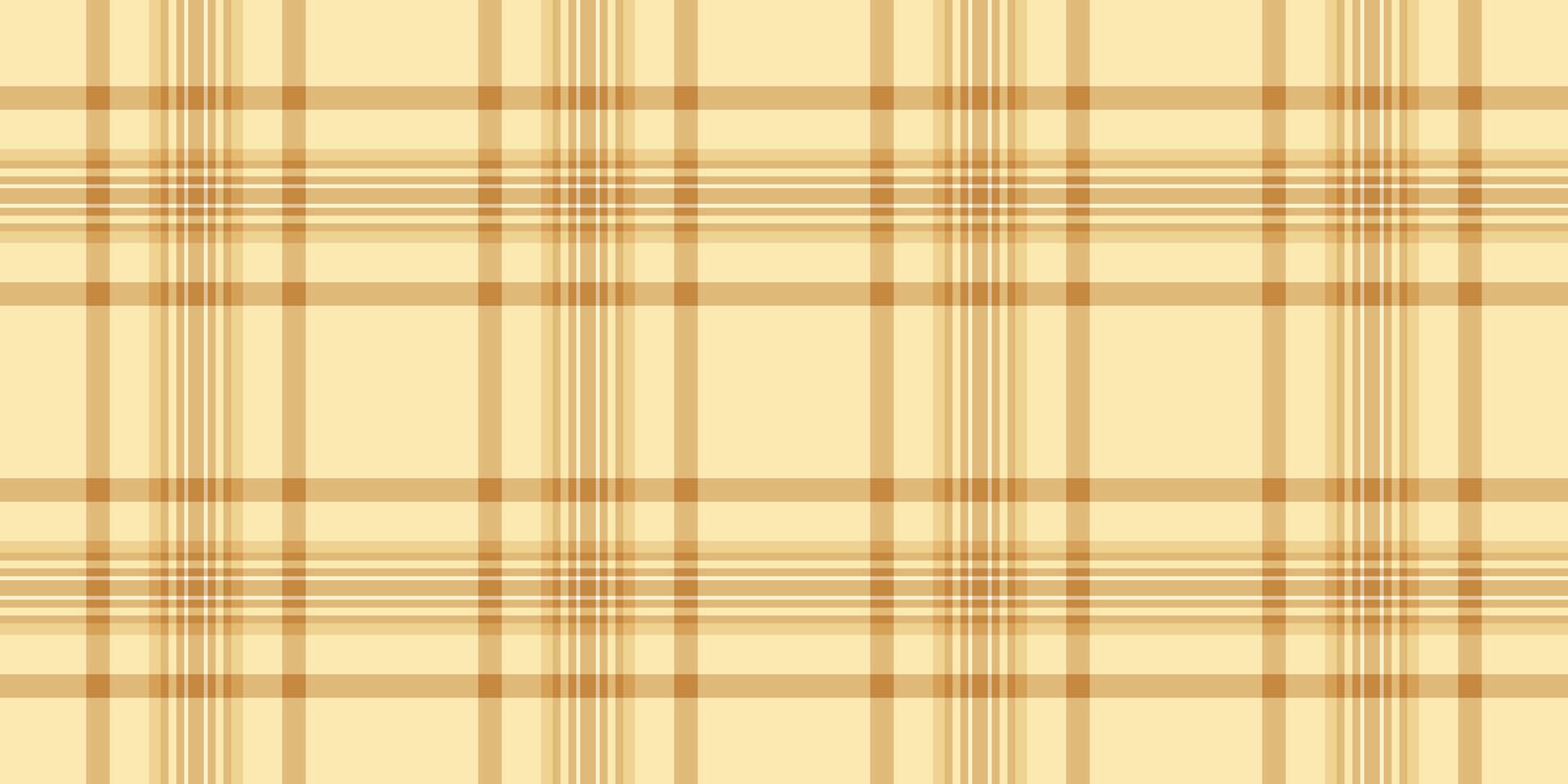 Stationary texture tartan fabric, pure background seamless plaid. Dress check textile pattern in amber and light colors. vector
