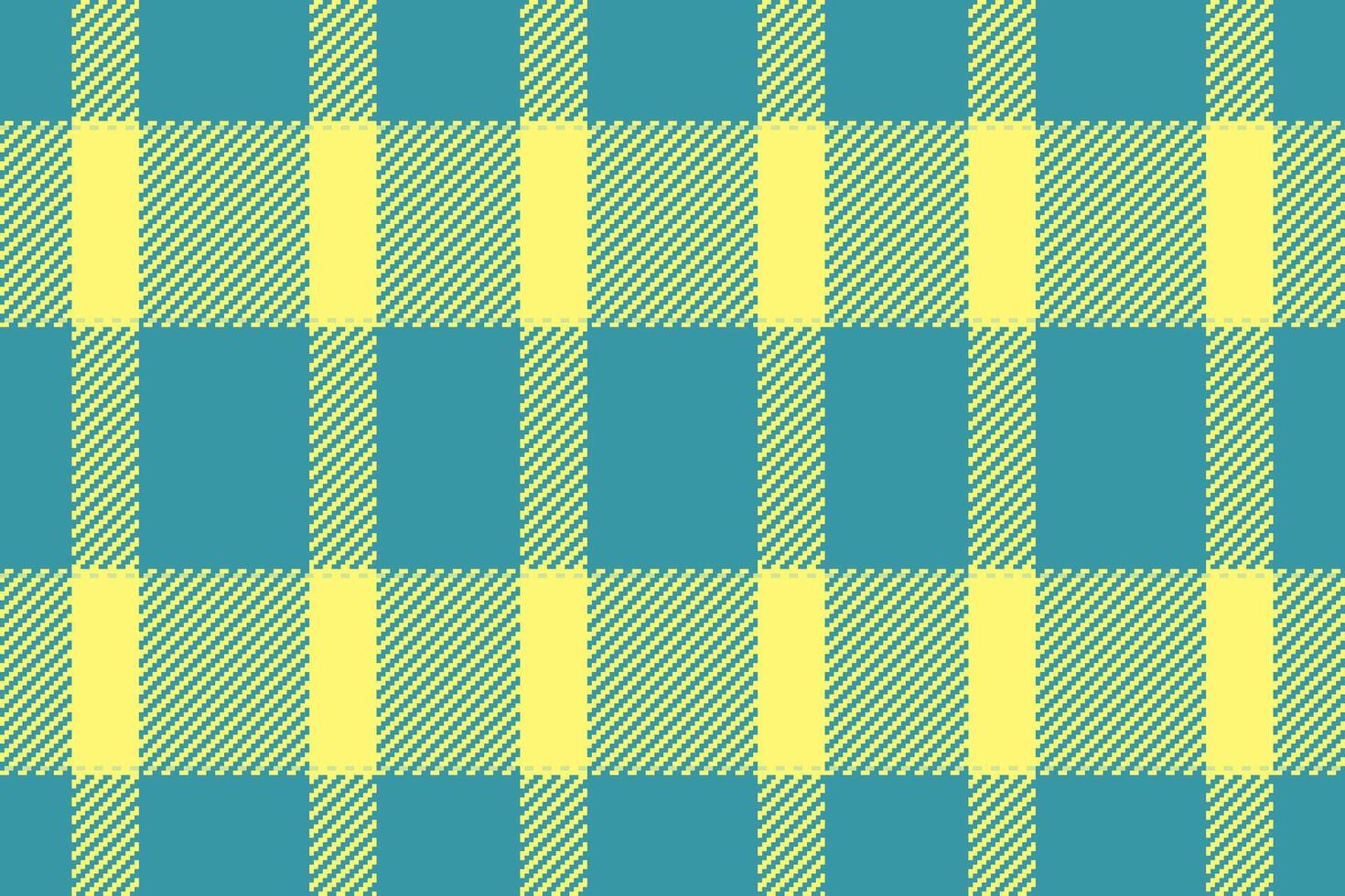 Woven texture seamless tartan, inspiration pattern textile fabric. T-shirt plaid background check in cyan and yellow colors. vector