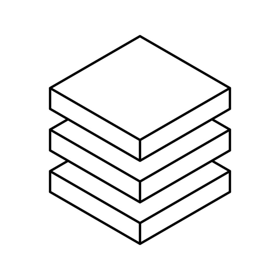 Cube logo, geometric design. Monochrome box logotype company, trendy techno emblem in isometric line style. vector