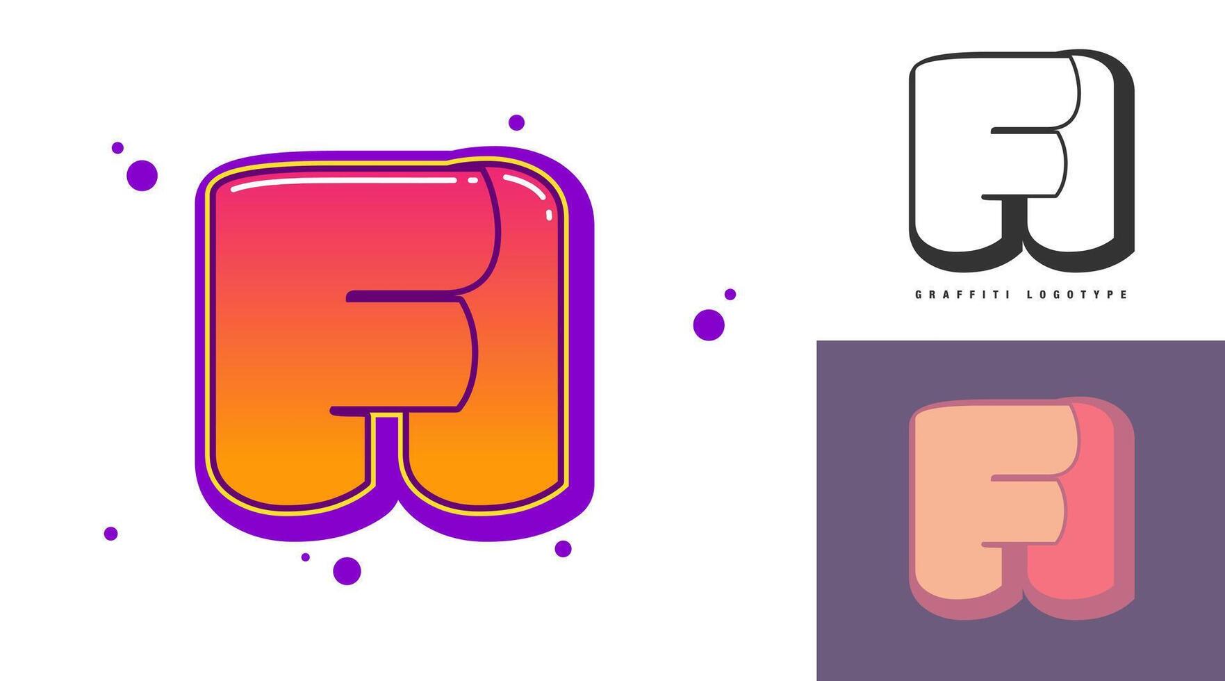 FI logo design for festival or party. Initial letter f and i in graffiti style. Creative modern lettering company name of font typography. Kids trendy logotype or identity. vector