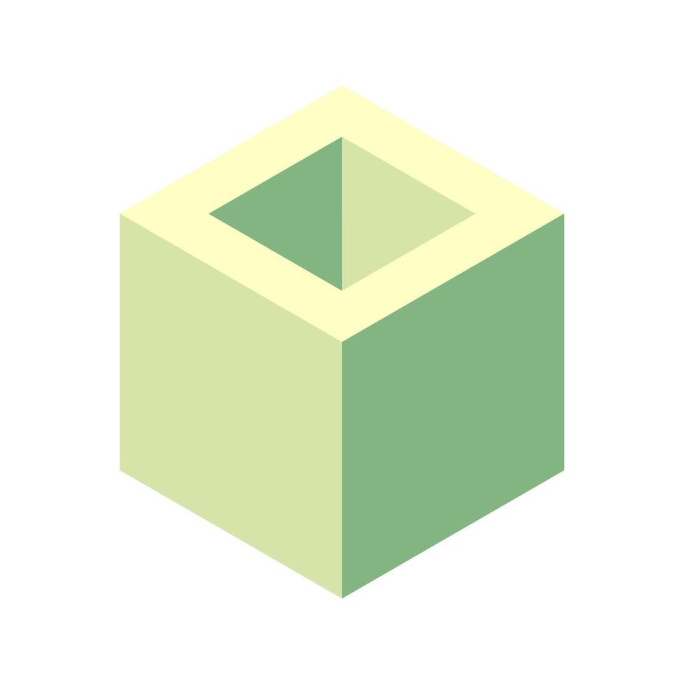 Cube logo, geometric design. Box logotype company, trendy techno emblem in isometric 3D style. vector