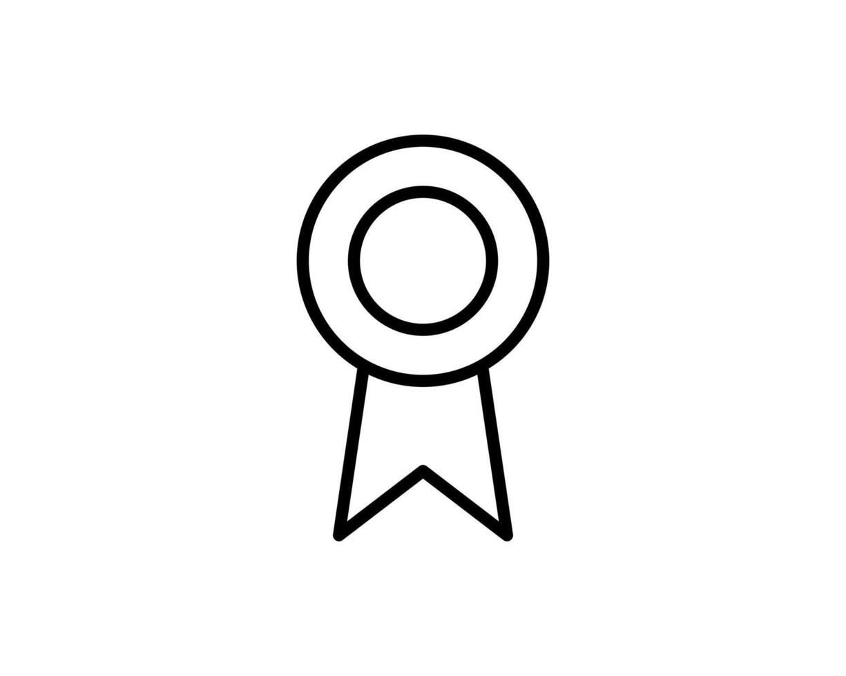 Medal with ribbon premium quality icon. Best choice label, certified badge, approval chec or award guarantee. vector