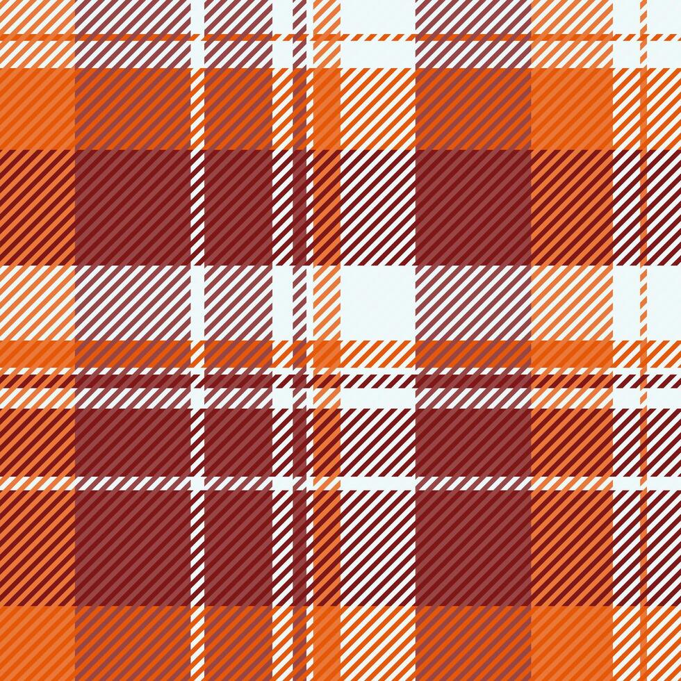 Front pattern tartan seamless, screen textile plaid texture. Infinity background check fabric in red and orange colors. vector