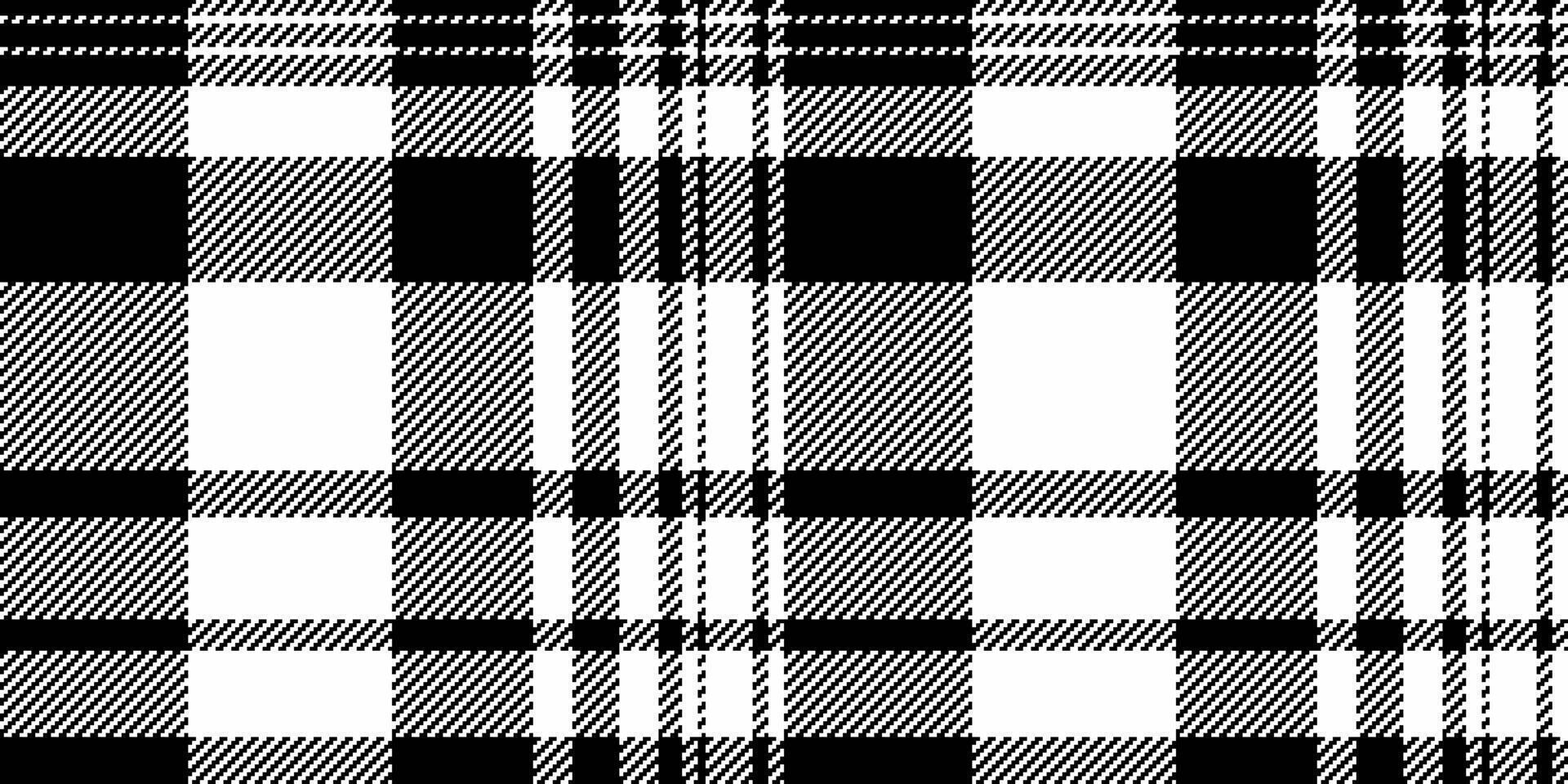 Layered plaid tartan check, gingham texture background fabric. Random pattern textile seamless in black and white colors. vector
