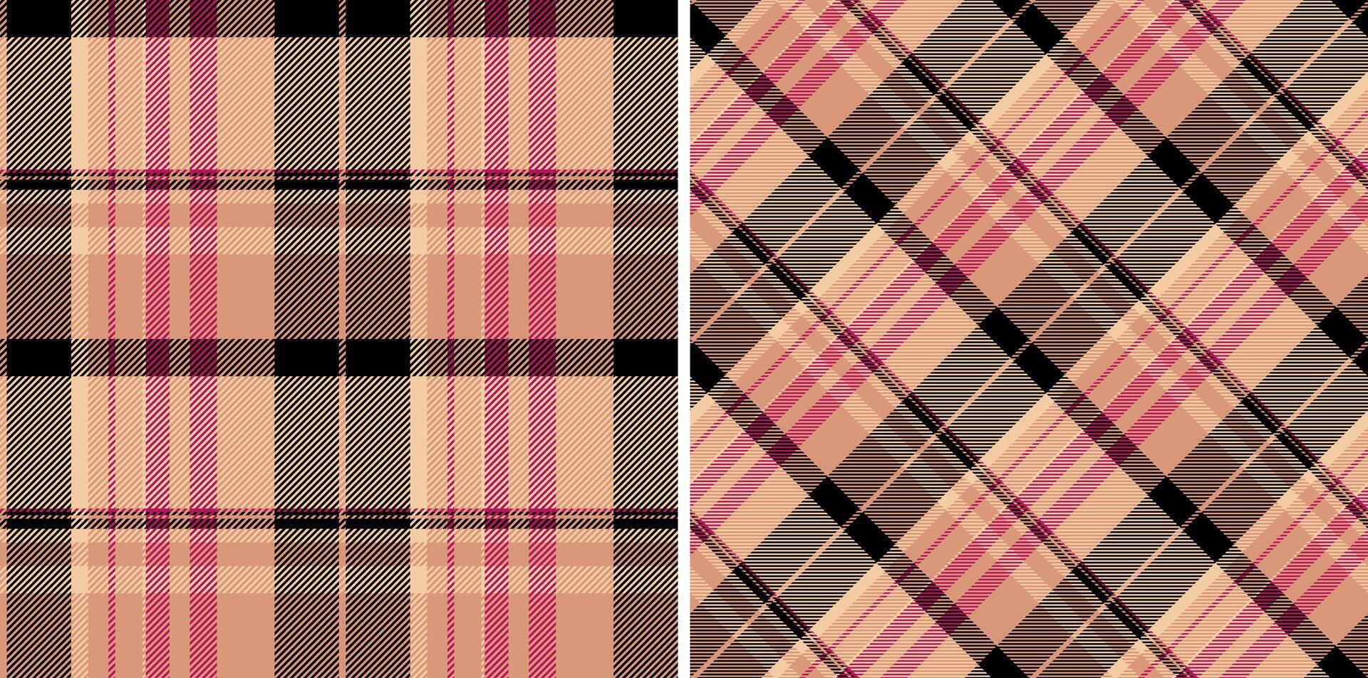 Check texture textile of pattern background plaid with a tartan seamless fabric. Set in skin colors for festive season decorations. vector