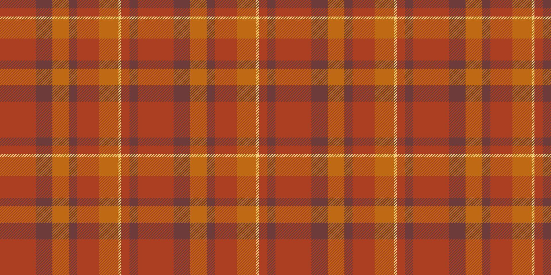 Cross check tartan , relief fabric pattern seamless. Form texture textile background plaid in red and orange colors. vector