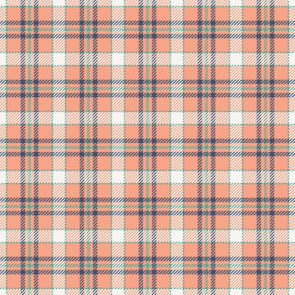 Pajamas seamless tartan , exotic check texture pattern. Romance textile plaid background fabric in orange and white colors. vector
