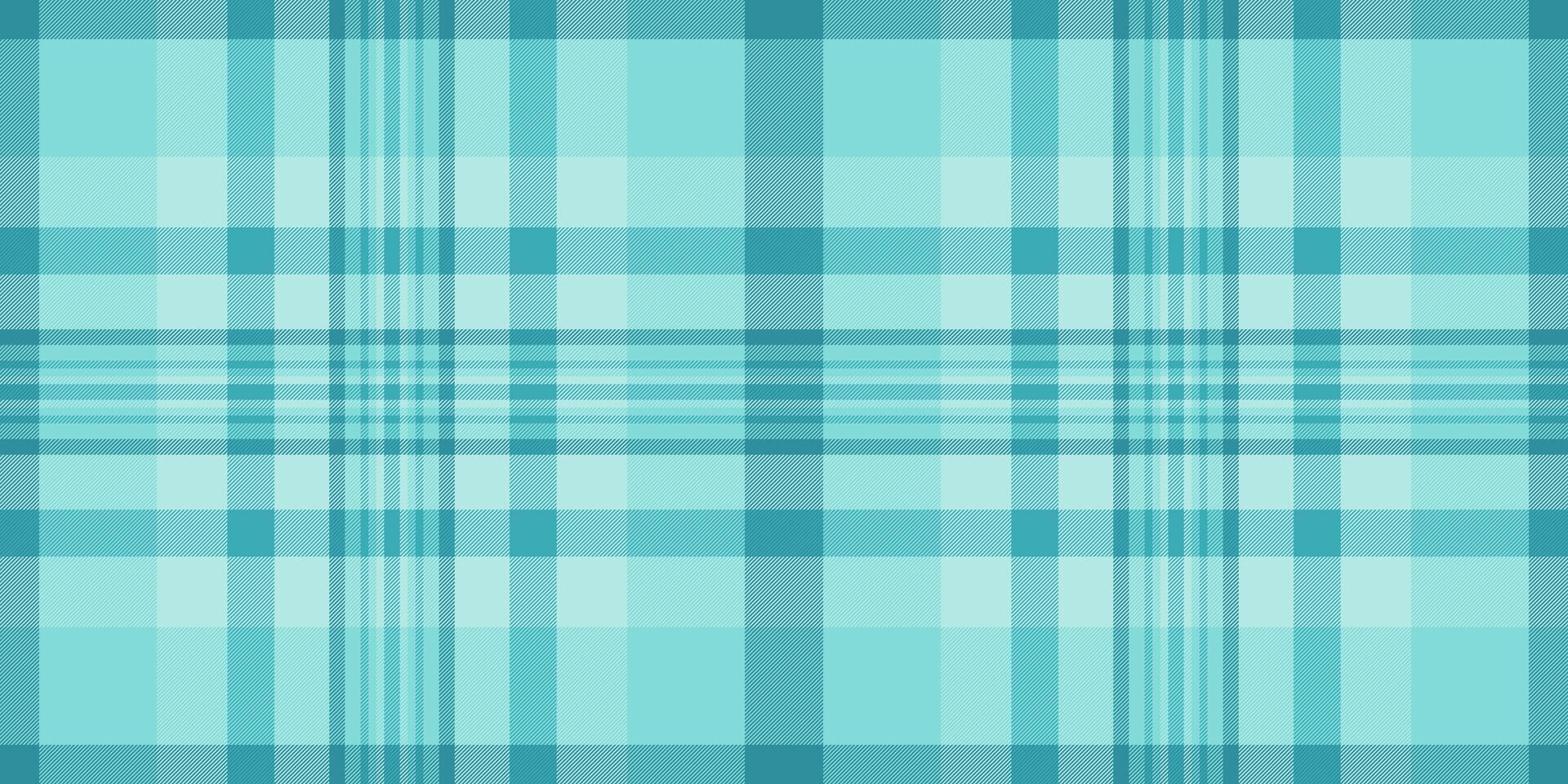 Fashioned seamless pattern textile, online background tartan check. Serene texture plaid fabric in cyan and teal colors. vector