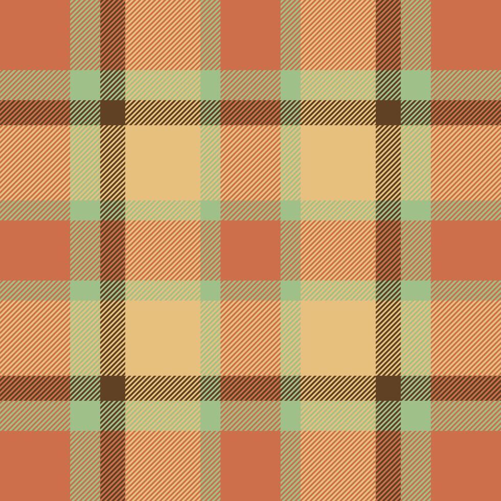 Discount texture fabric textile, plank pattern check plaid. Close up tartan seamless background in orange and amber colors. vector