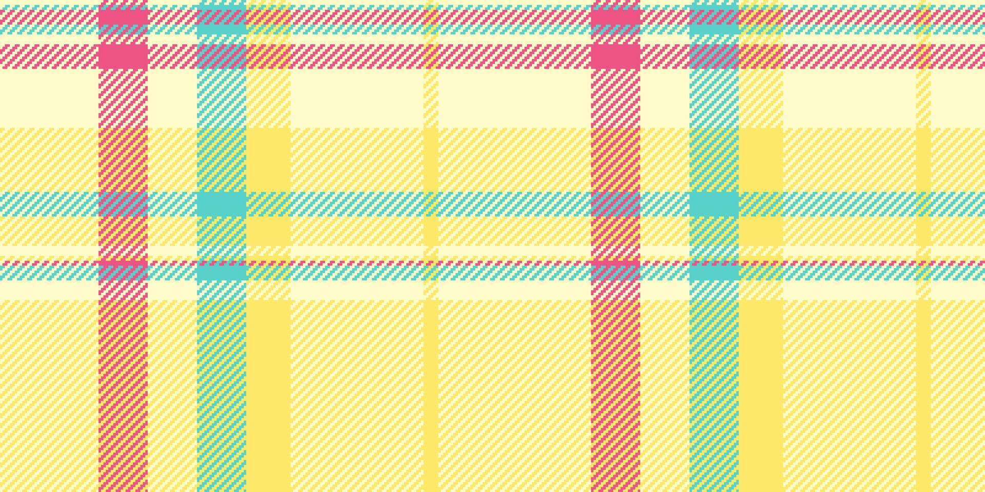 Floor seamless check textile, ornamental fabric background texture. Usa pattern tartan plaid in lemon chiffon and yellow colors. vector