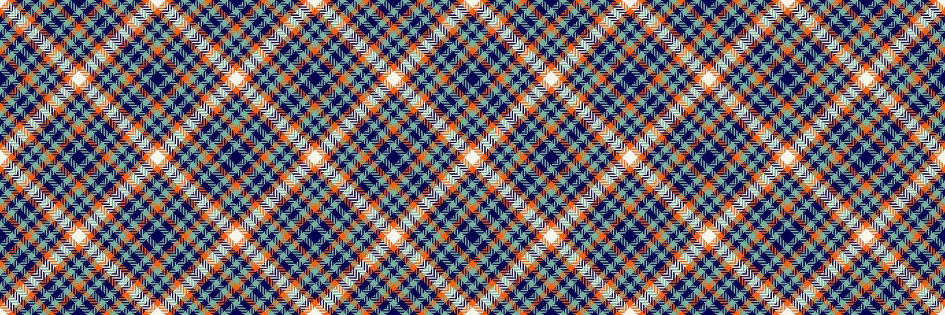 Bold check pattern texture, front seamless plaid background. 20s tartan textile fabric in indigo and mint colors. vector
