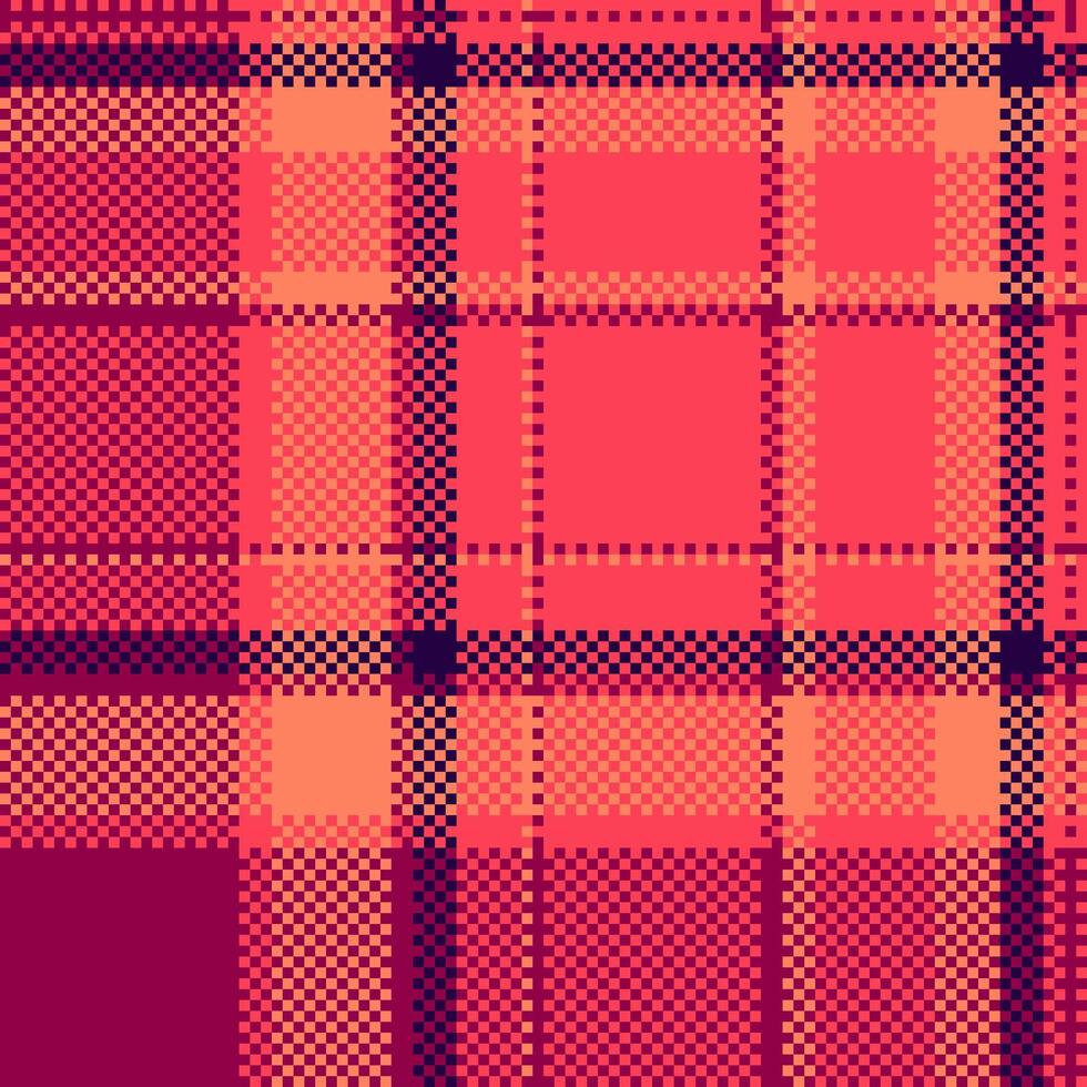 Vivid texture seamless plaid, flooring textile pattern . Mat tartan fabric background check in red and pink colors. vector