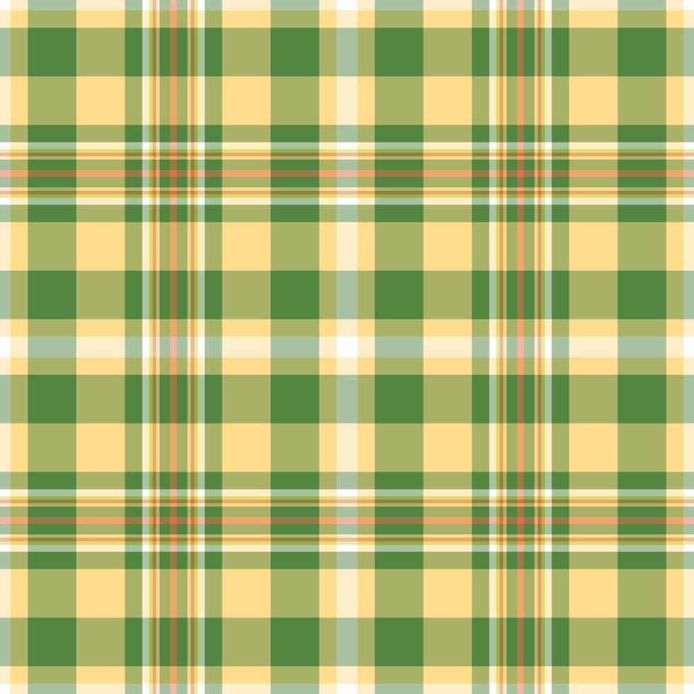 Romantic textile tartan texture, womens fashion background plaid pattern. Regular seamless fabric check in lime and amber colors. vector
