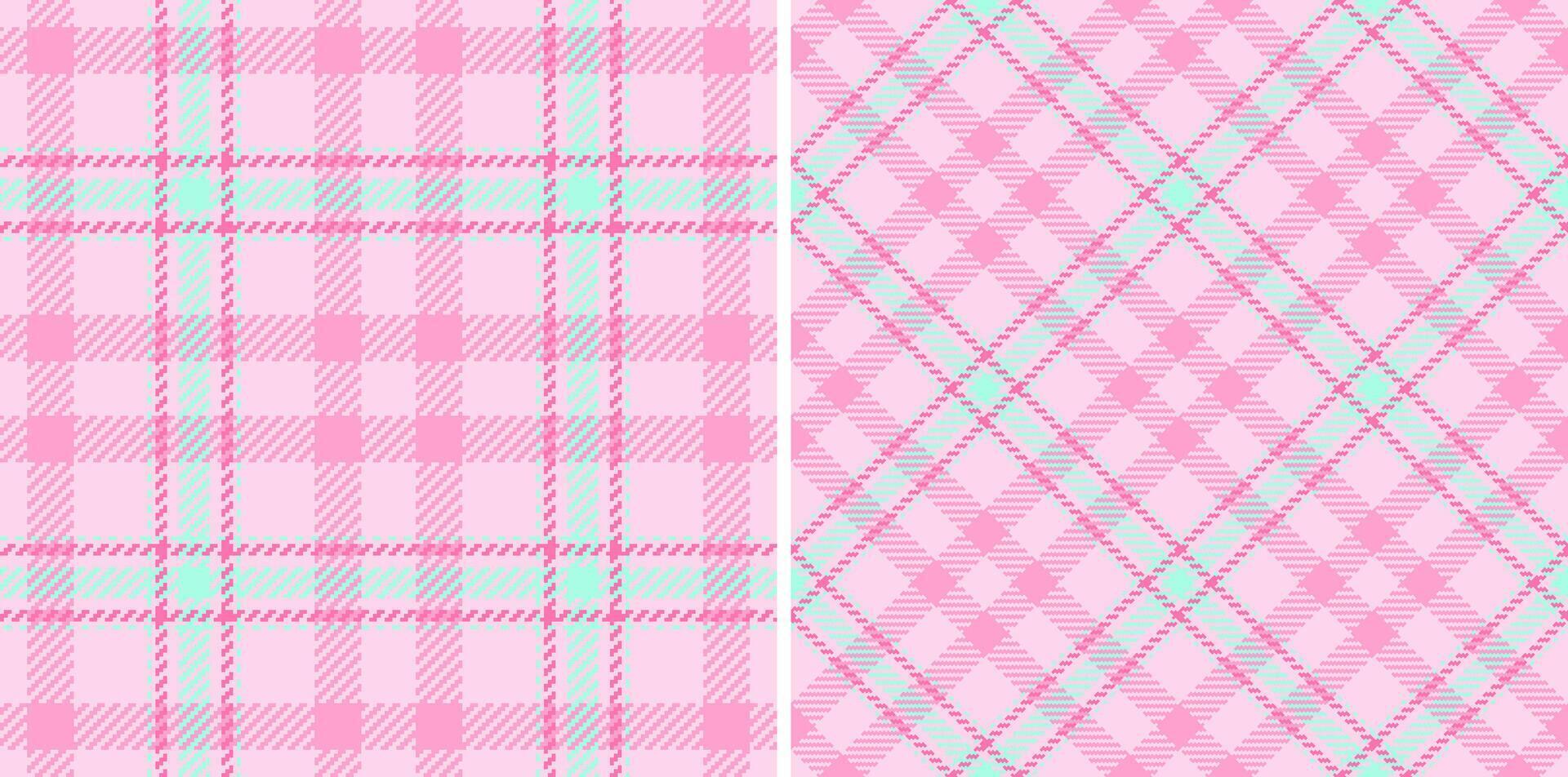 Fabric pattern textile of tartan seamless with a check texture plaid background. Set in kids colors. New years eve fashion trends. vector