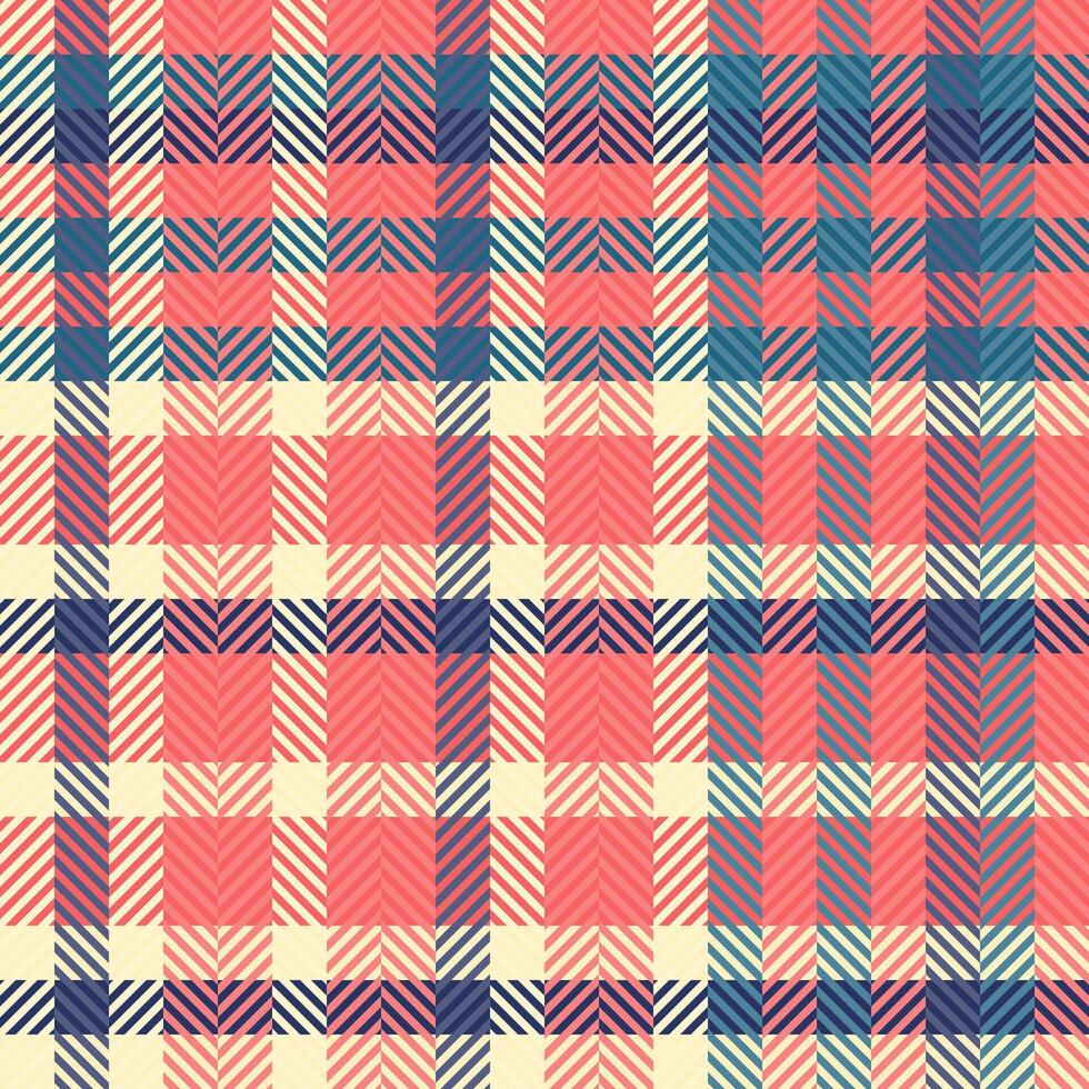 Merry tartan textile, pixel texture fabric pattern. Hounds seamless check plaid background in red and light colors. vector