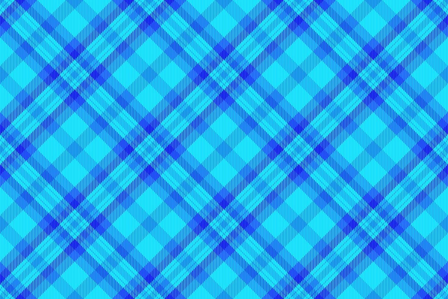 Fibre textile texture, gingham seamless fabric tartan. Pure pattern plaid check background in bright and cyan colors. vector