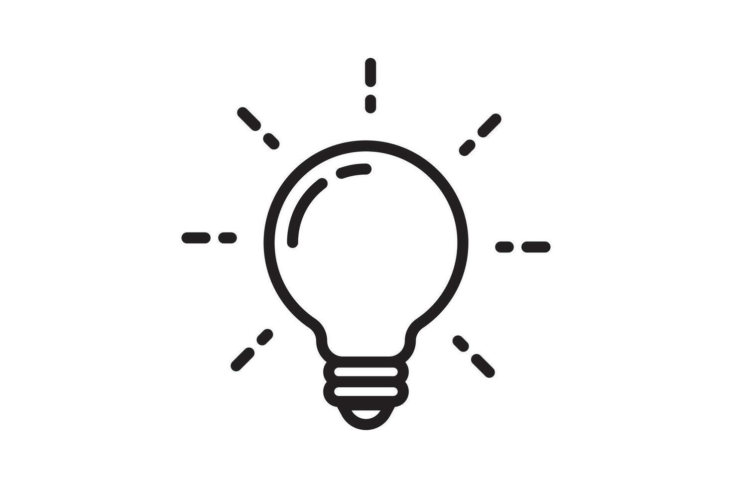 Idea symbol creative concept. Light bulb light icon. Power and energy sign. vector