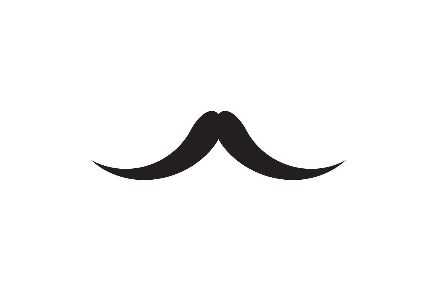 Moustache icon. Black retro style mustache. Shave barber vintage man face vector